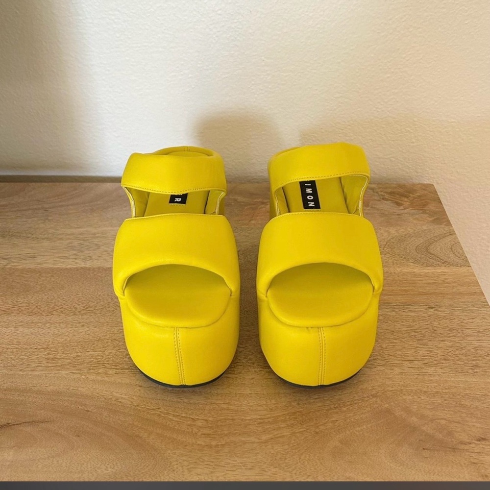 Simon Miller Yellow Sculpted Platform Slide Wedges - Picture 2 of 2